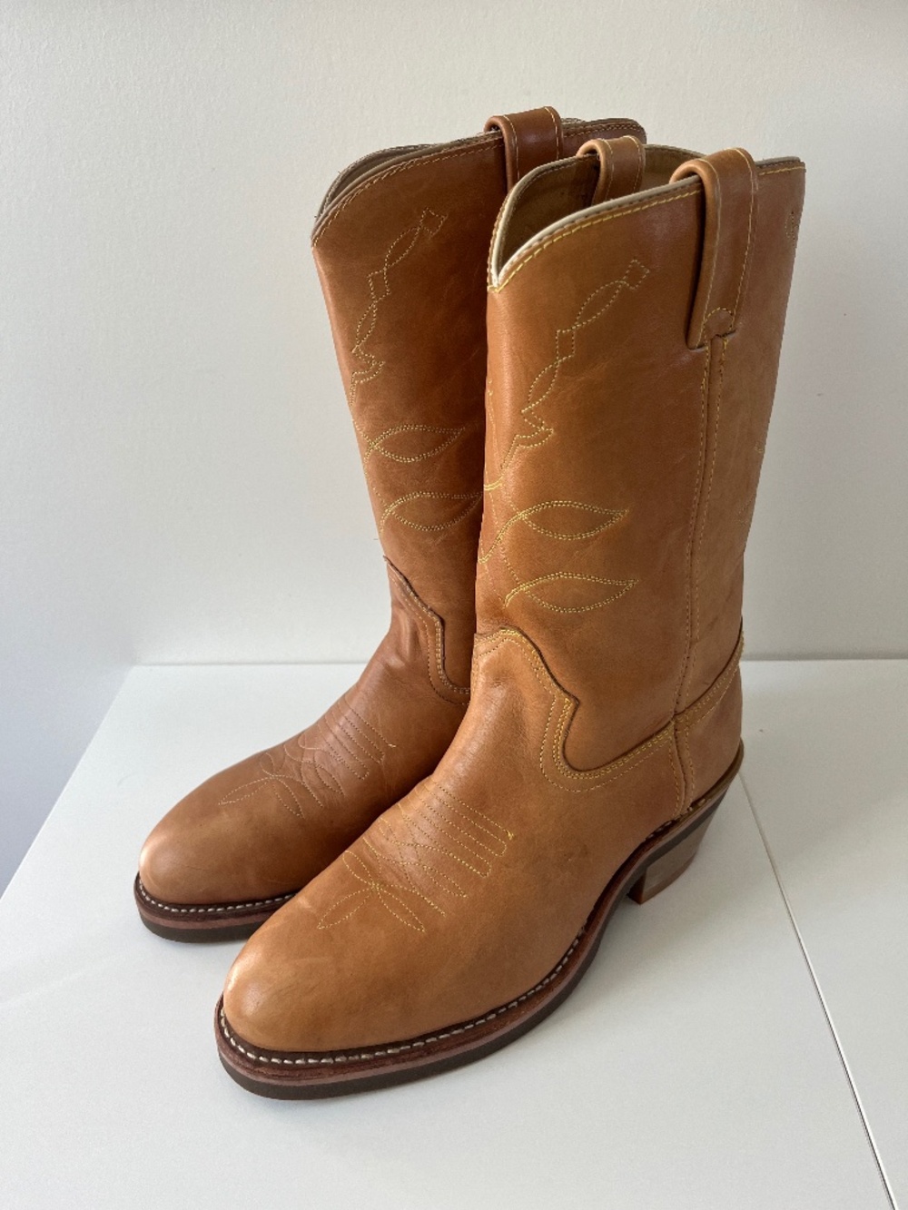 Leather Double H Brand tan Men's Cowboy boots